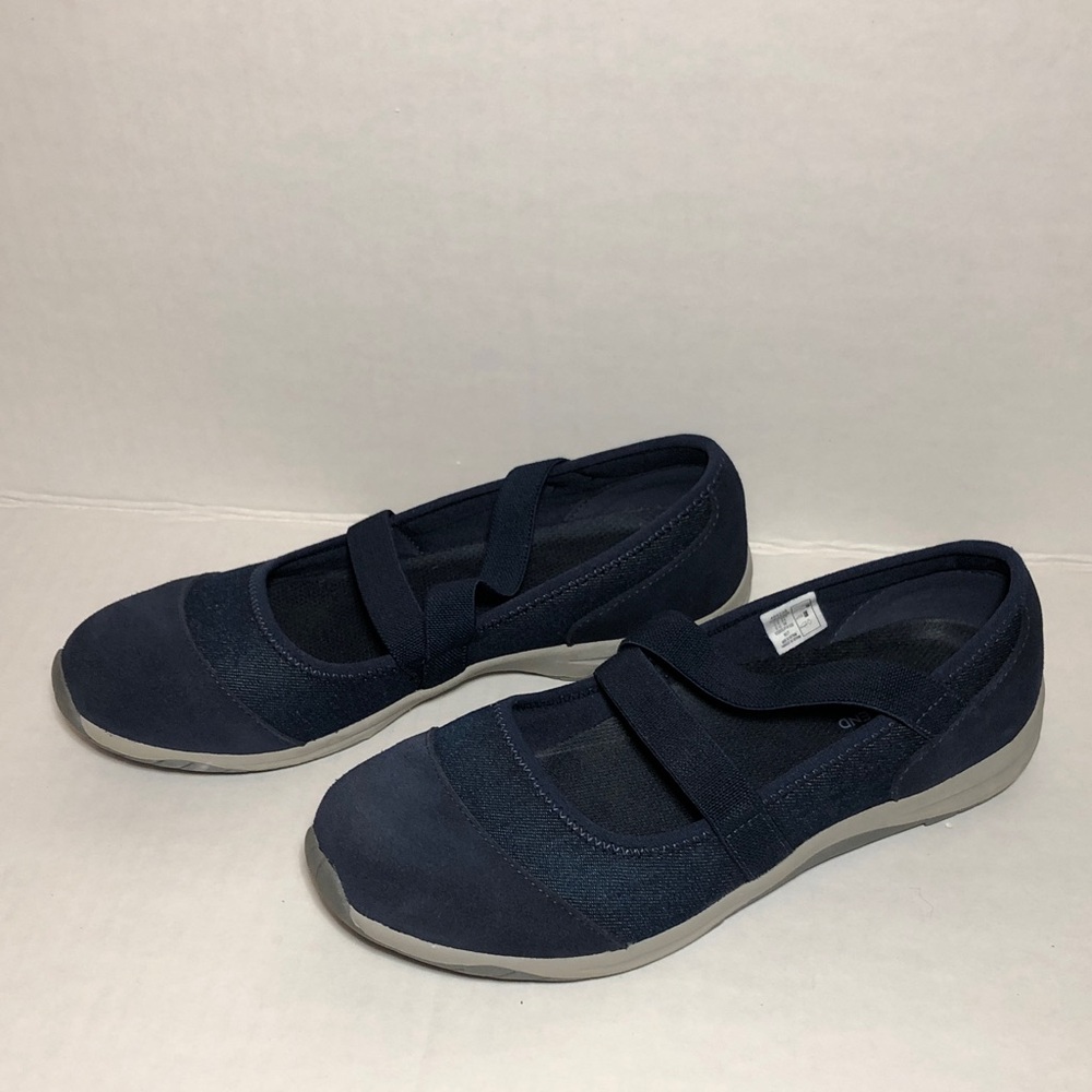 LANDS END NAVY MARY JANES 8-1/2 D